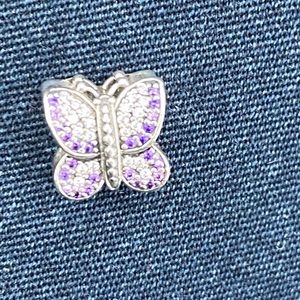 Pandora charm butterfly purple